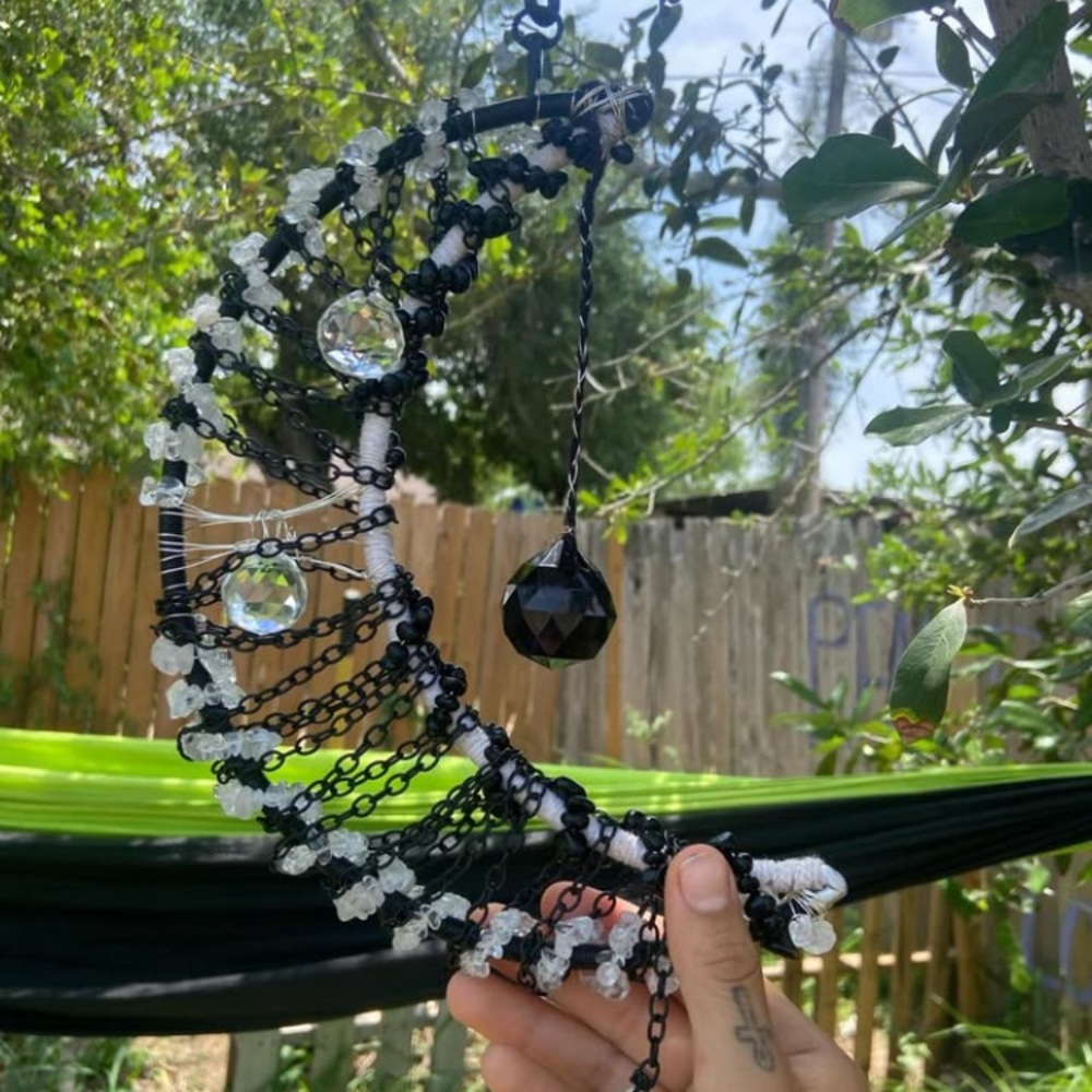 Black and White Crescent Moon Decor
